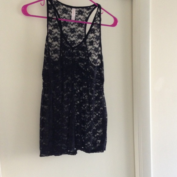 🌟Sold🌟 NWOT Black lace shirt