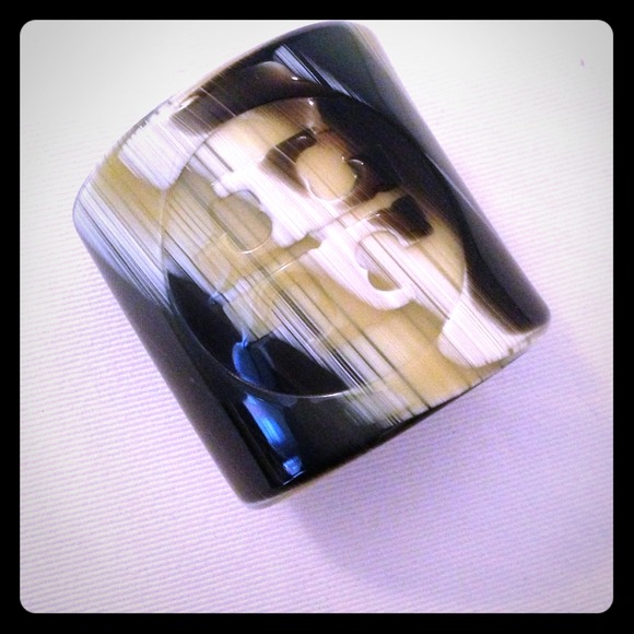 Tory Burch Stamped Bracelet Logo Cuff