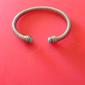 Cable turquoise cuff