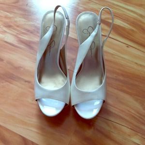 Jessica Simpson White Heels