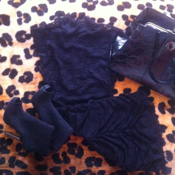 Lace turtle neck dress