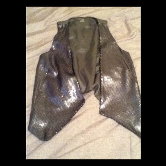 Silver sequined vest