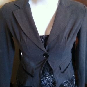 Grey lace blazer stretch SZ 6/8 office or date