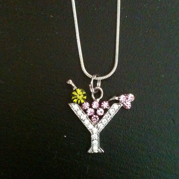 Martini glass fashion necklace