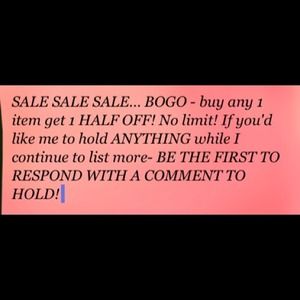 BUY ANY ITEM, get 1 1/2 off NO LIMIT! Buy 4