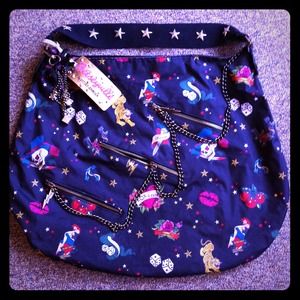 Betsey Johnson Black tattoo and chain Purse!!