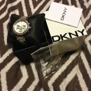 Dkny swarkski crystal stealing silver watch