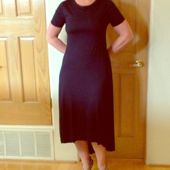 Navy blue cotton dress with fabulous back.