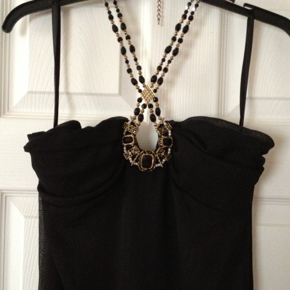 Black and Gold Prom Dress