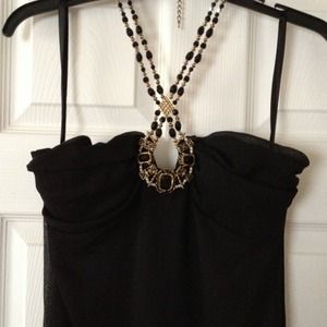 Black and Gold Prom Dress