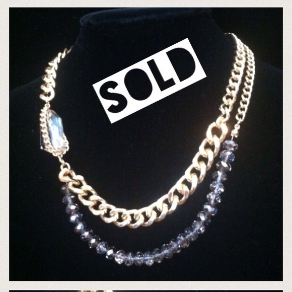 🚫Sold🚫Beautiful Gold and Crystal Necklace