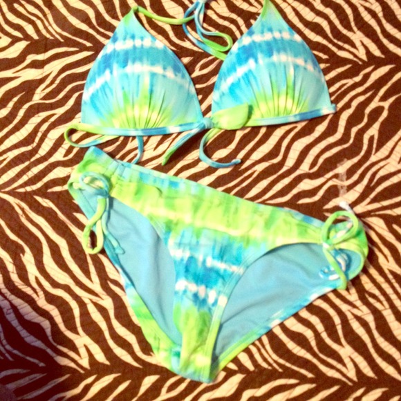 Neon tie dyed bikini