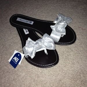 Sandals; Silver