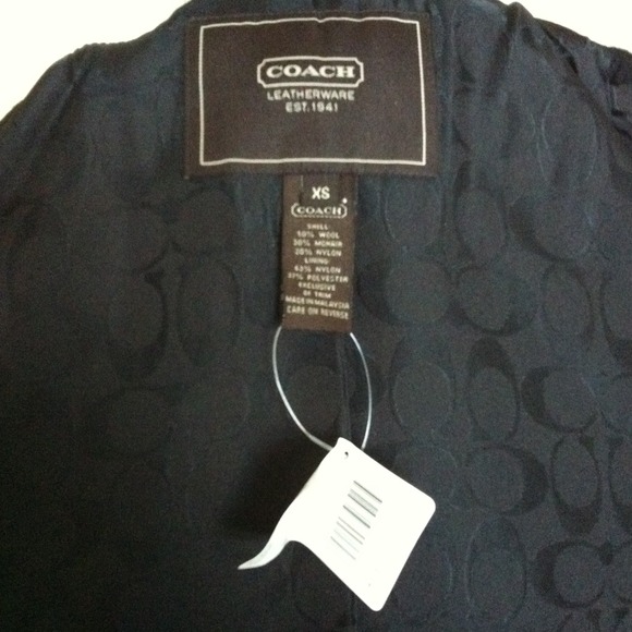 COACH - BNWT Beautiful Wool/Mohair Black Wool Coat - Picture 4 of 4