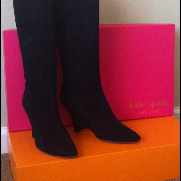 Kate Spade Tall Black Suede Boots.