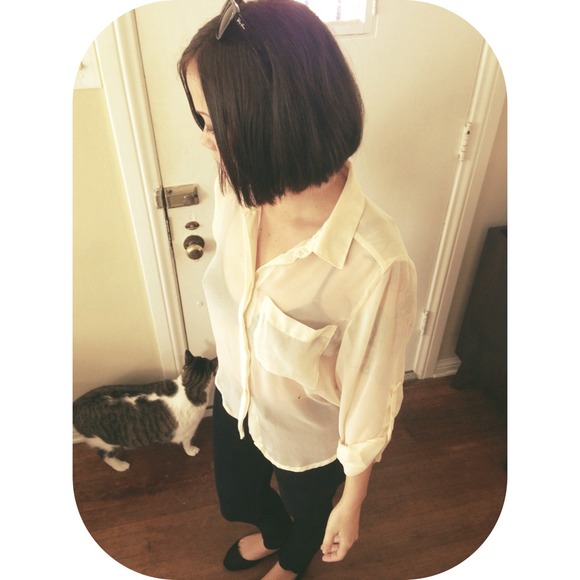 🚫SOLD🚫H&M peach sheer blouse