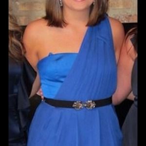 Bcbg one shoulder cobalt dress