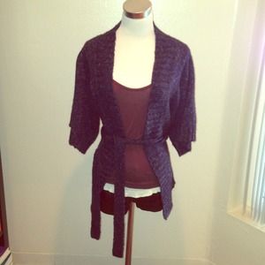 Knit cardigan with belt