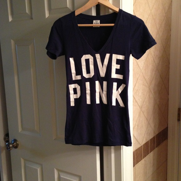 SOLD!!!Pink- Navy blue top-used xs