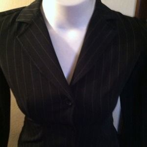 Black & wine pinstripe blazer SZ 7 career stretch