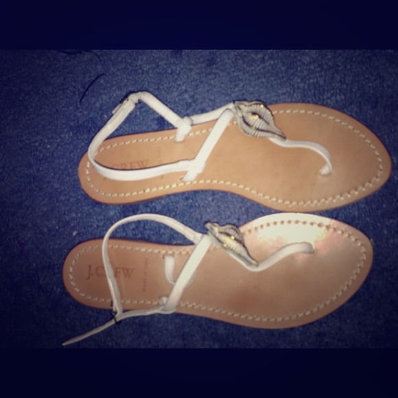J. Crew jcrew seashell leather flat sandal
