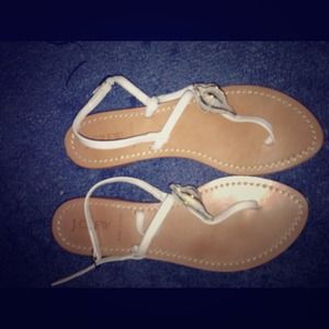 J. Crew jcrew seashell leather flat sandal