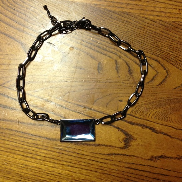 Lia Sophia bright blue stone necklace
