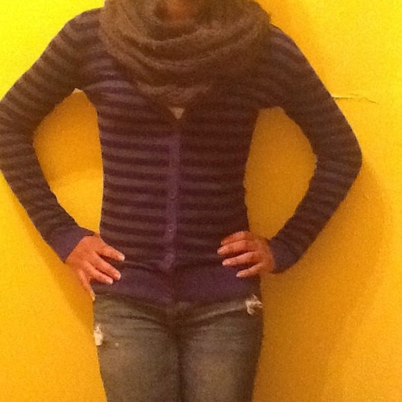 Blue & Black Stripped Cardigan - Picture 2 of 3