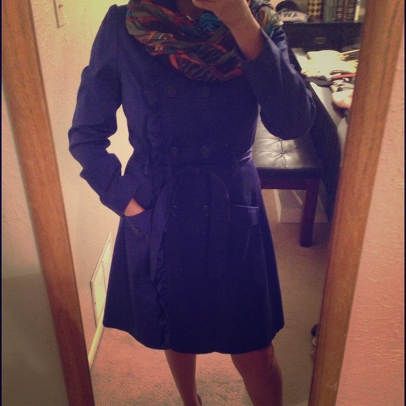 Royal blue/violet trench style coat, Apt 9, Medium