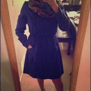 Royal blue/violet trench style coat, Apt 9, Medium