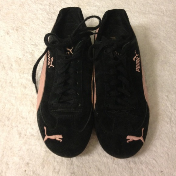 Pink and black Puma sneakers