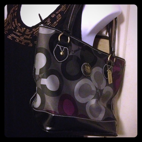 Coach inspired shoulder bag Grey/purple MAKE OFFER