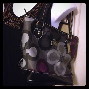 Coach inspired shoulder bag Grey/purple MAKE OFFER