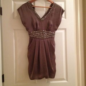 Silky mocha colored cocktail dress. Small