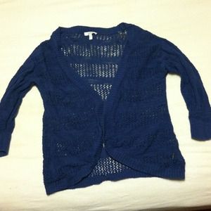 Blue 3/4 length sweater and sweater vest bundle