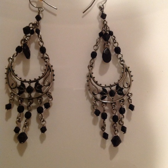 Black chandelier earrings
