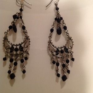 Black chandelier earrings