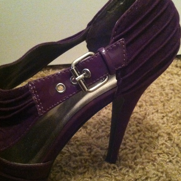 Purple Peep Toe Heels - Picture 3 of 4