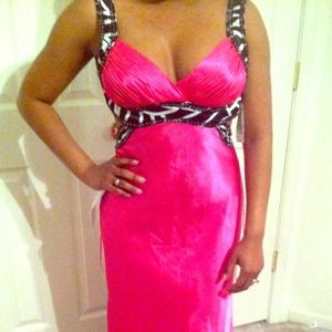Two gowns pink and black
