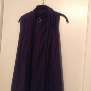 Deep purple draped, open vest.