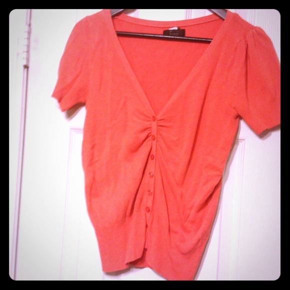 Coral short sleeve sweater
