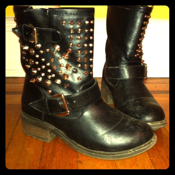 Studded Moto Boots
