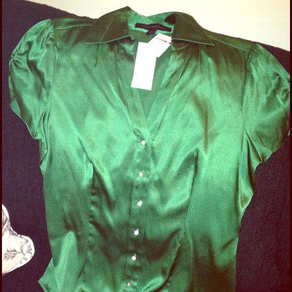 Express dress shirt w gem button detail