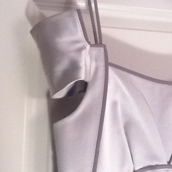 Zac Posen silver with grey piping dress.  Size 8 - Picture 2 of 3