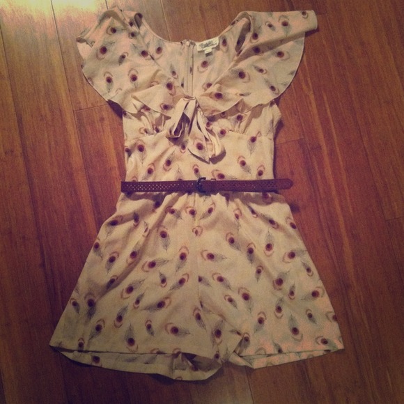 SOLD Feather pattern romper