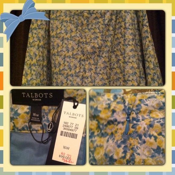 Pretty spring skirt from Talbots Woman Sz 16W. NWT