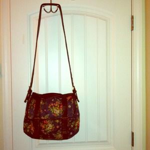 Floral print messenger bag