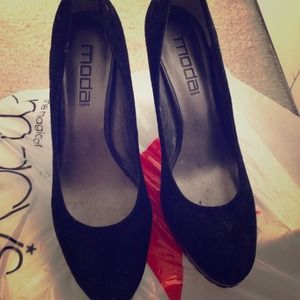 Black suede shoes