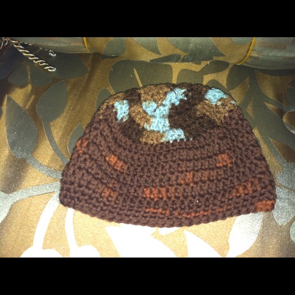 Blown and blue beanie