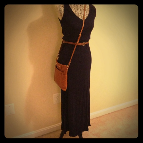 ⭐SOLD⭐Aqua Maxi Navy Blue Dress w/ front slit